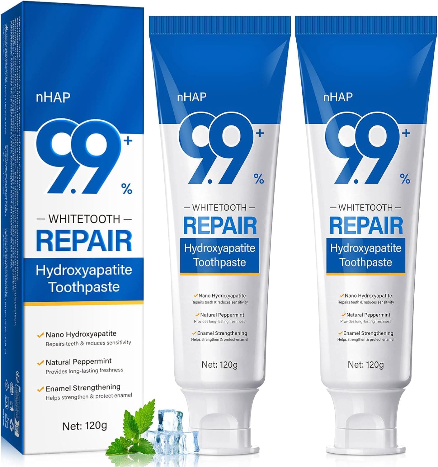 9.9% Hydroxyapatite Toothpaste, 2-Pack ⚙️