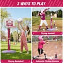 Thumbnail 1 de HYES 2 in 1 Kids Basketball Hoop and T‑Ball Set, Adjustable 🎯