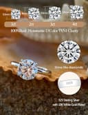 Thumbnail 1 de IMOLOVE Moissanite Ring 1CT ⚡