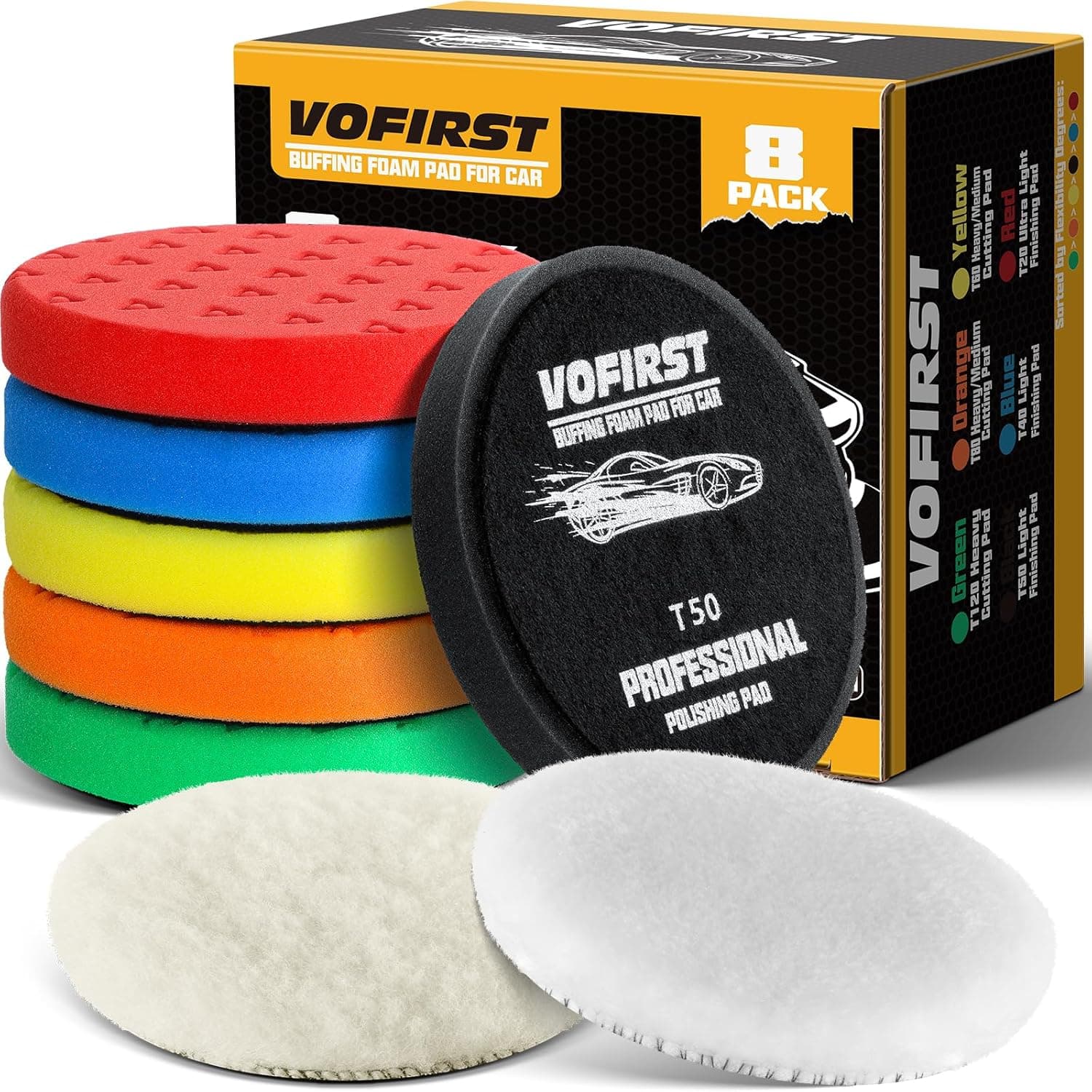 6-Inch Buffing Polishing Pads Kit — 8 Pieces 🧽