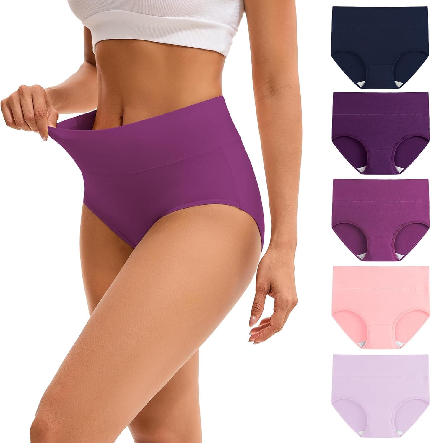 INNERSY Women's High Waisted Cotton Underwear 5-pack 🩲
