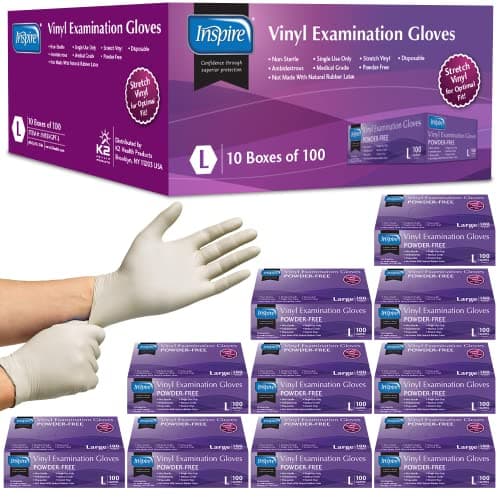 Inspire Stretch Vinyl Exam Gloves 1000 count 🧤