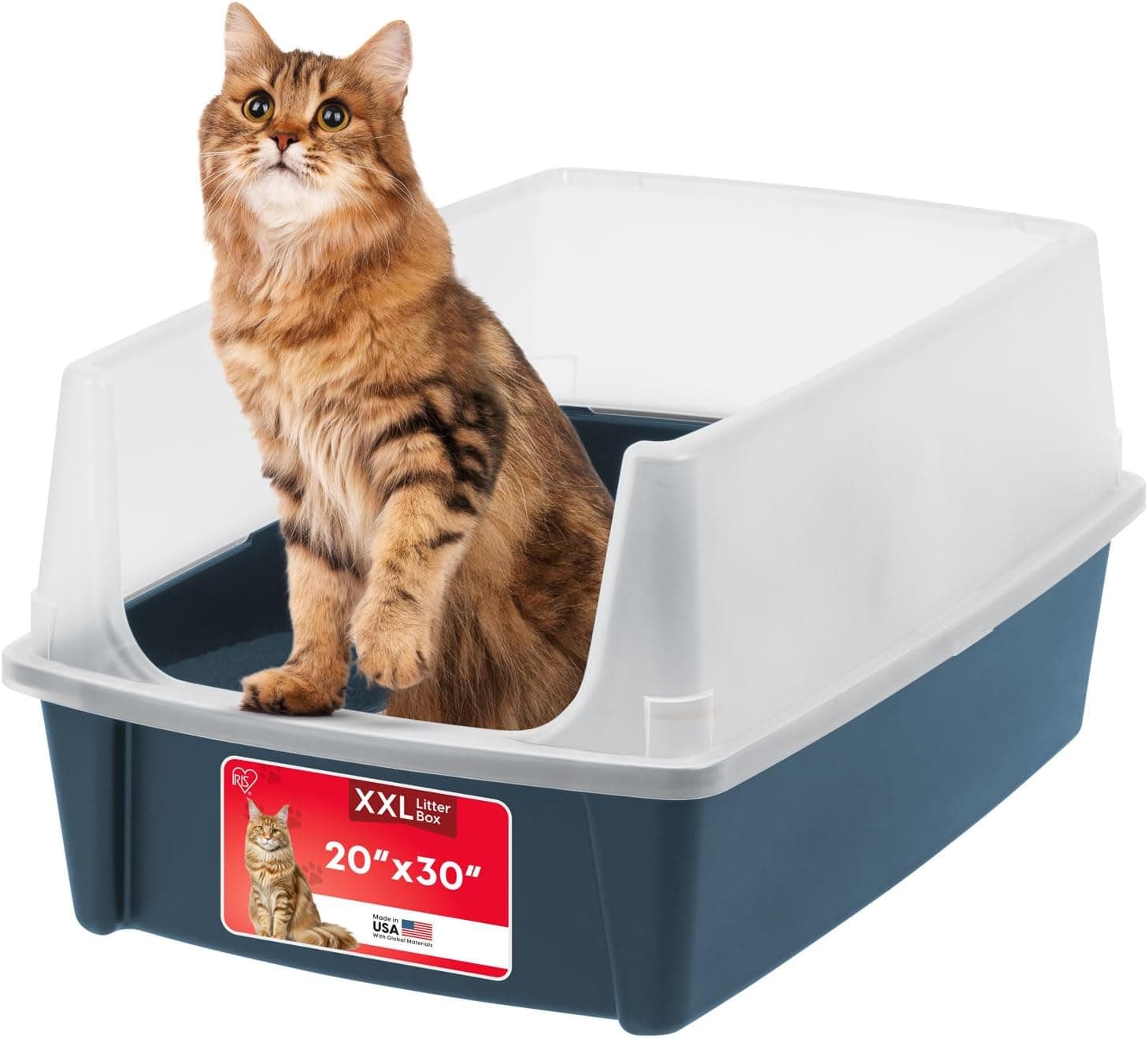 IRIS USA XX-Large Cat Litter Box 30" Navy 🐱