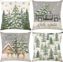 Thumbnail principal de Ni-JASW Christmas Pillow Covers, 18x18 inch, Set of 4 ⚡