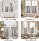 Thumbnail 3 de Jinchan Striped Linen Curtains 24" 📦