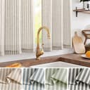 Thumbnail 1 de jinchan Striped Linen Kitchen Curtains 30" Tier Panels 🪟
