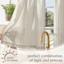 Thumbnail 3 de jinchan Striped Linen Kitchen Curtains 30" Tier Panels 🪟