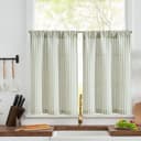 Thumbnail principal de jinchan Striped Linen Kitchen Curtains 30" sage green curtains 🪟