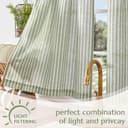 Thumbnail 3 de jinchan Striped Linen Kitchen Curtains 30" sage green curtains 🪟