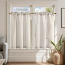 Thumbnail principal de jinchan Striped Linen Kitchen Curtains 36" tier set 🪟