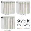 Thumbnail 5 de jinchan White Grey Striped Curtains 96 in Length 🪟