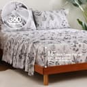 Thumbnail 4 de JSD 100% Cotton Floral Sheet Set Queen 300TC Gray-White 👑