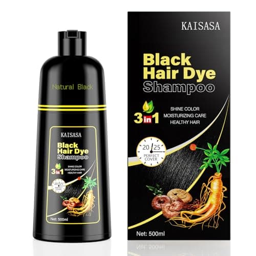 KAISASA Black Hair Dye Shampoo 500ml 🧴