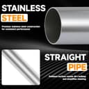 Thumbnail 4 de A-KARCK Exhaust 45° Tube 3.5" OD mandrel bend pipe 🚗