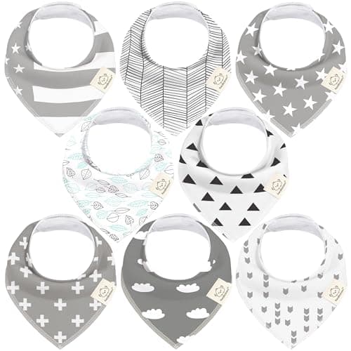 KeaBabies 8-Pack Organic Baby Bandana Bibs 0–36 Months 🍼