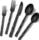 Thumbnail principal de KINGSTONE Black 20-Piece Flatware Set with Diamond Cut Pattern 🍽️
