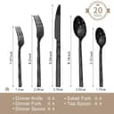 Thumbnail 1 de KINGSTONE Black 20-Piece Flatware Set with Diamond Cut Pattern 🍽️
