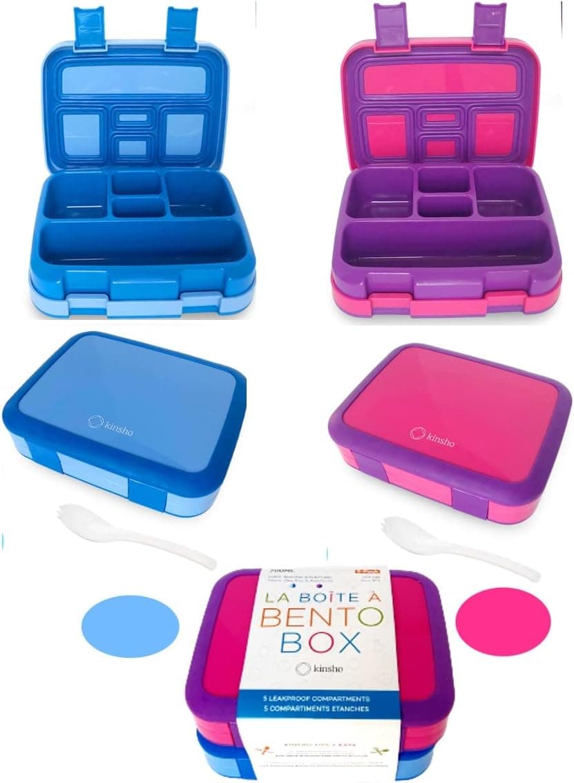 kinsho Bento Lunch Box 2-pack, 5-Section 🍱