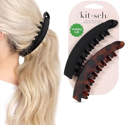 Kitsch Banana Clips 2pcs — Retro no-crease hair clips 💇♀️