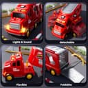 Thumbnail 6 de KIZONLY Fire Truck Toys 5-in-1 Carrier Vehicle Set 🚒