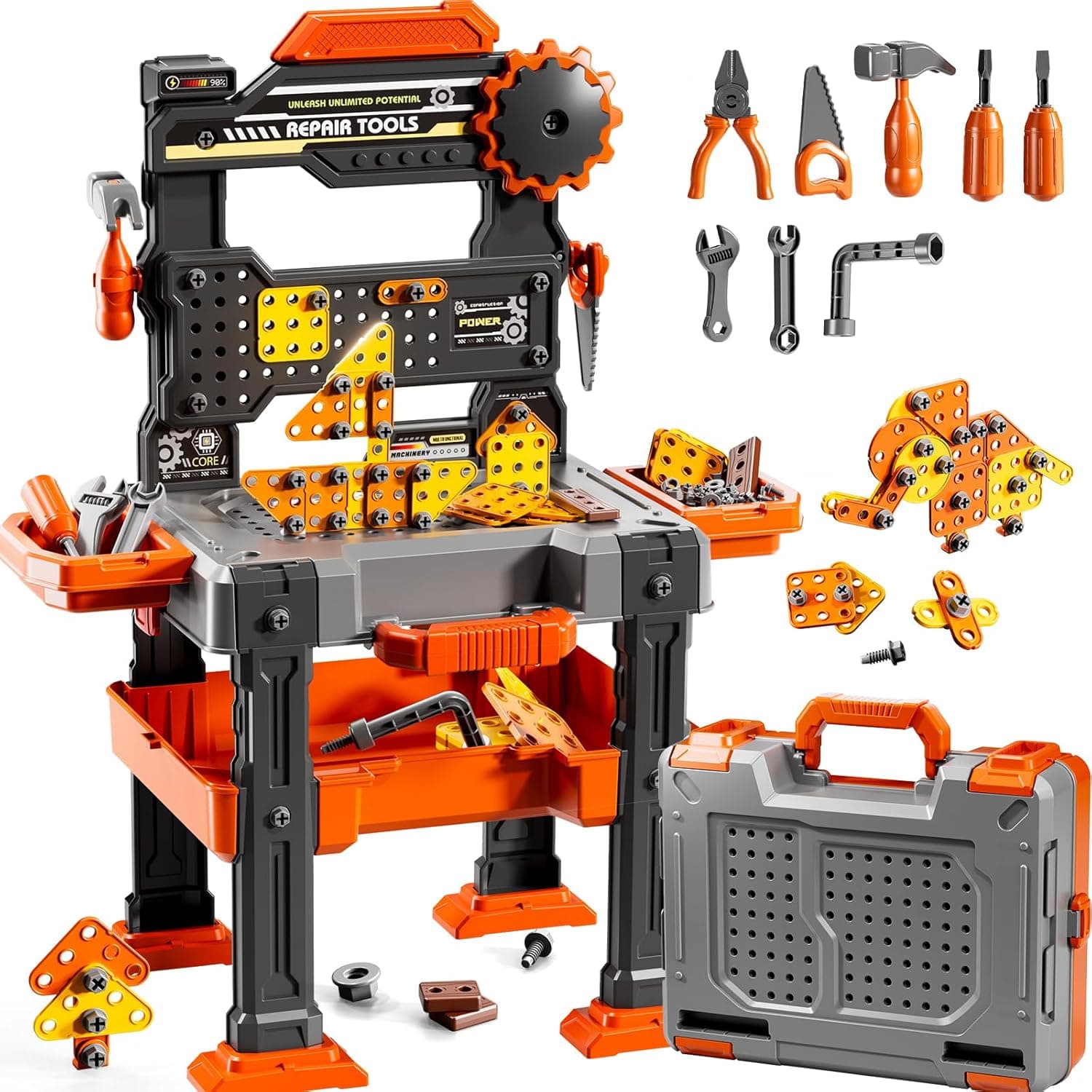 KIZONLY Kids Tools 2-in-1 Workbench for Ages 3–8 🧰