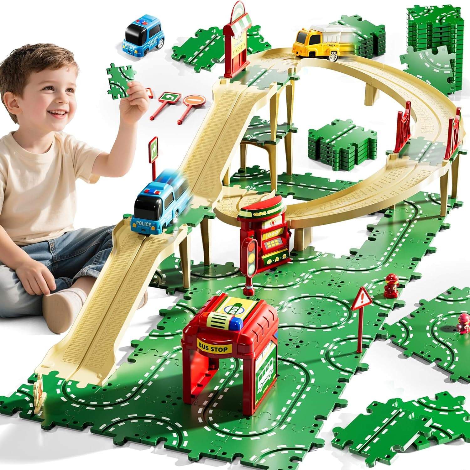 KIZONLY Puzzle Racer 4-Tier Track Set 🚗