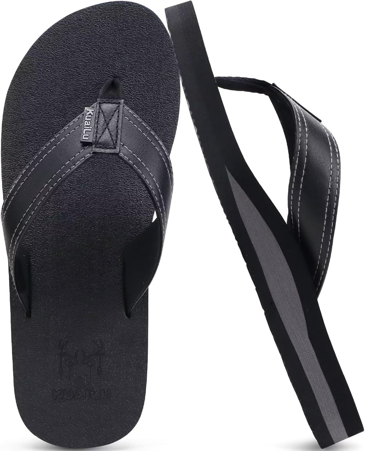 KuaiLu Leather Yoga Mat Flip Flops with Arch Support 👣
