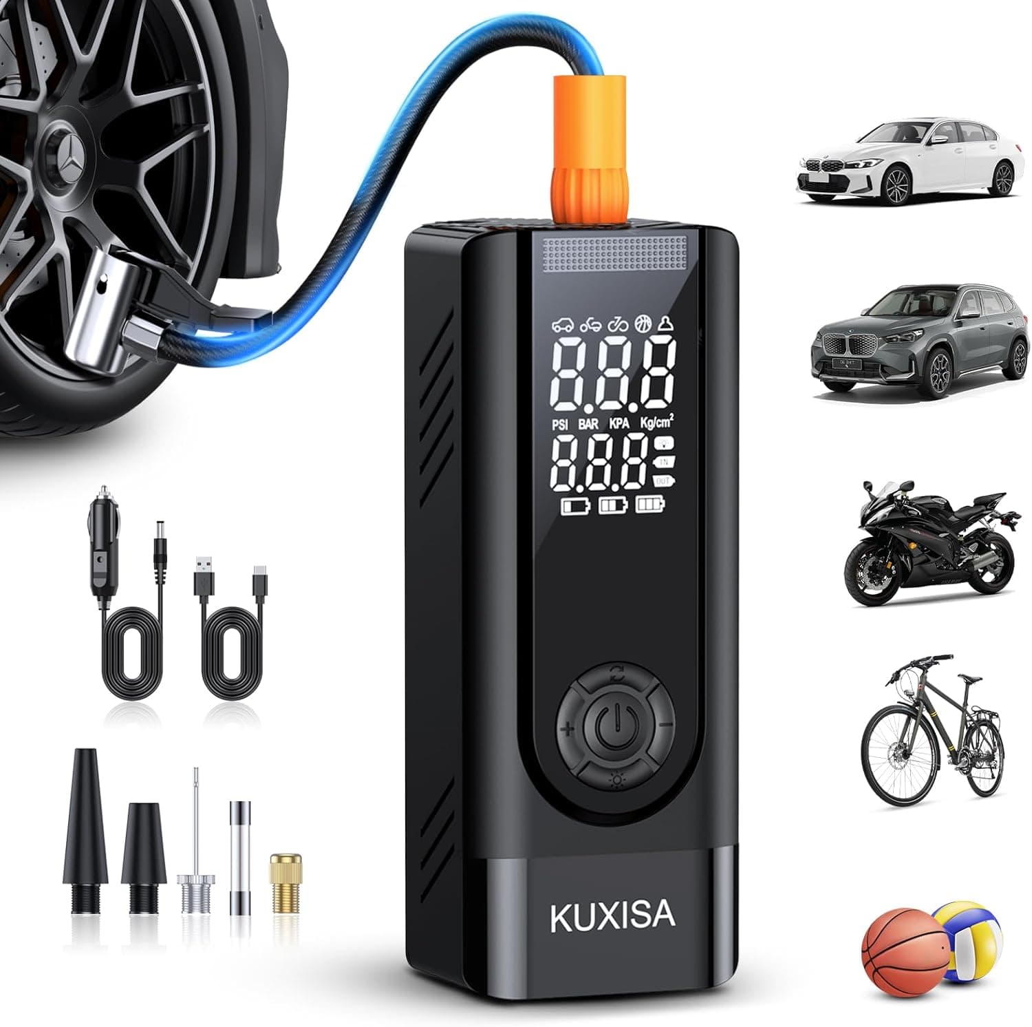KUXISA Tire Inflator 180 PSI Portable Air Pump ⛽️