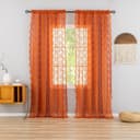 Thumbnail 1 de Lace Terracotta Curtains 52x96 in Light-Filtering Rod Pocket Curtains 🏠