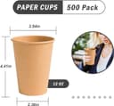 Thumbnail 1 de Lamosi 12 oz Kraft Paper Cups for Hot or Cold Beverages 🍵