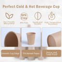 Thumbnail 2 de Lamosi 12 oz Kraft Paper Cups for Hot or Cold Beverages 🍵