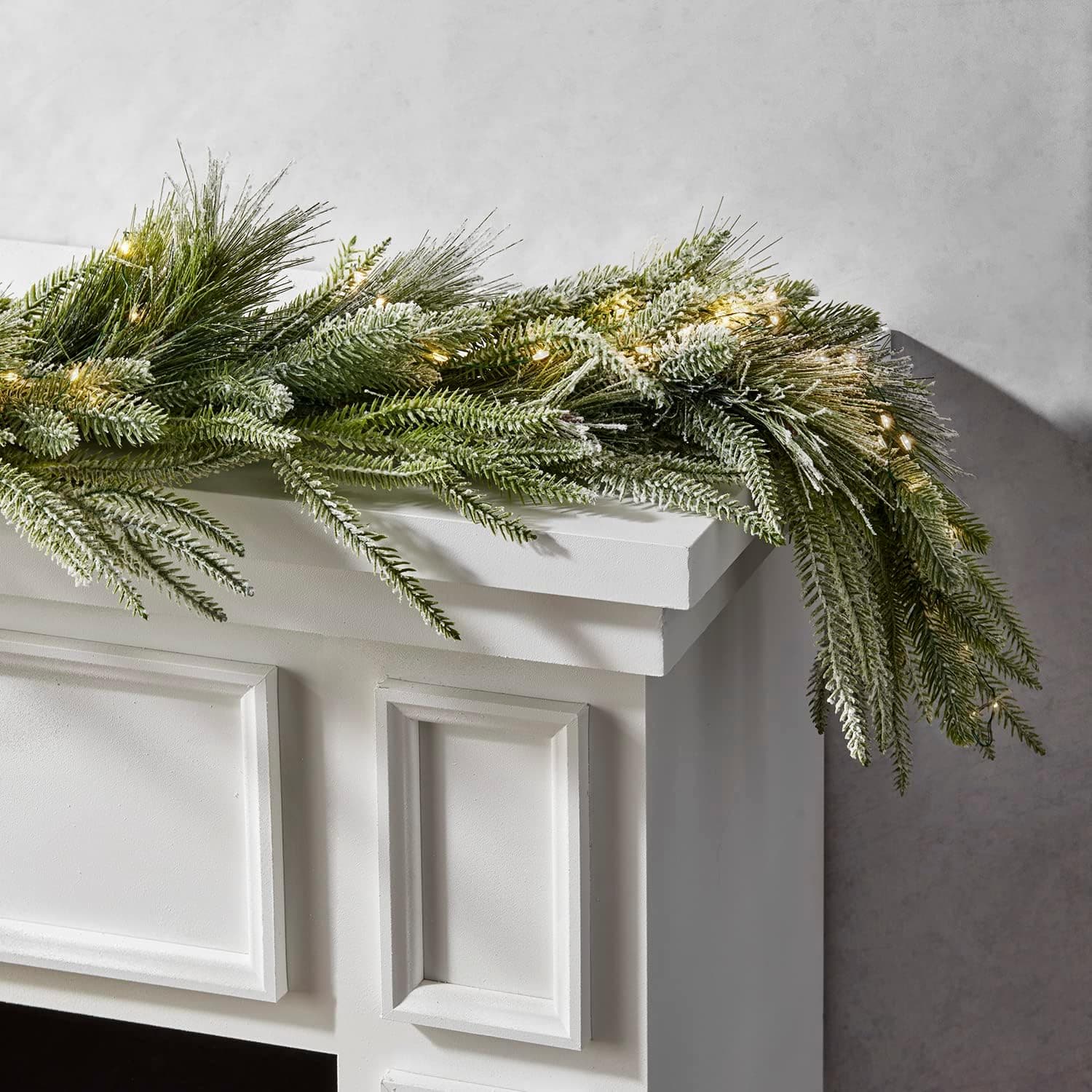 LampLust 6 Ft Frost Garland with 100 LED Lights ⚡