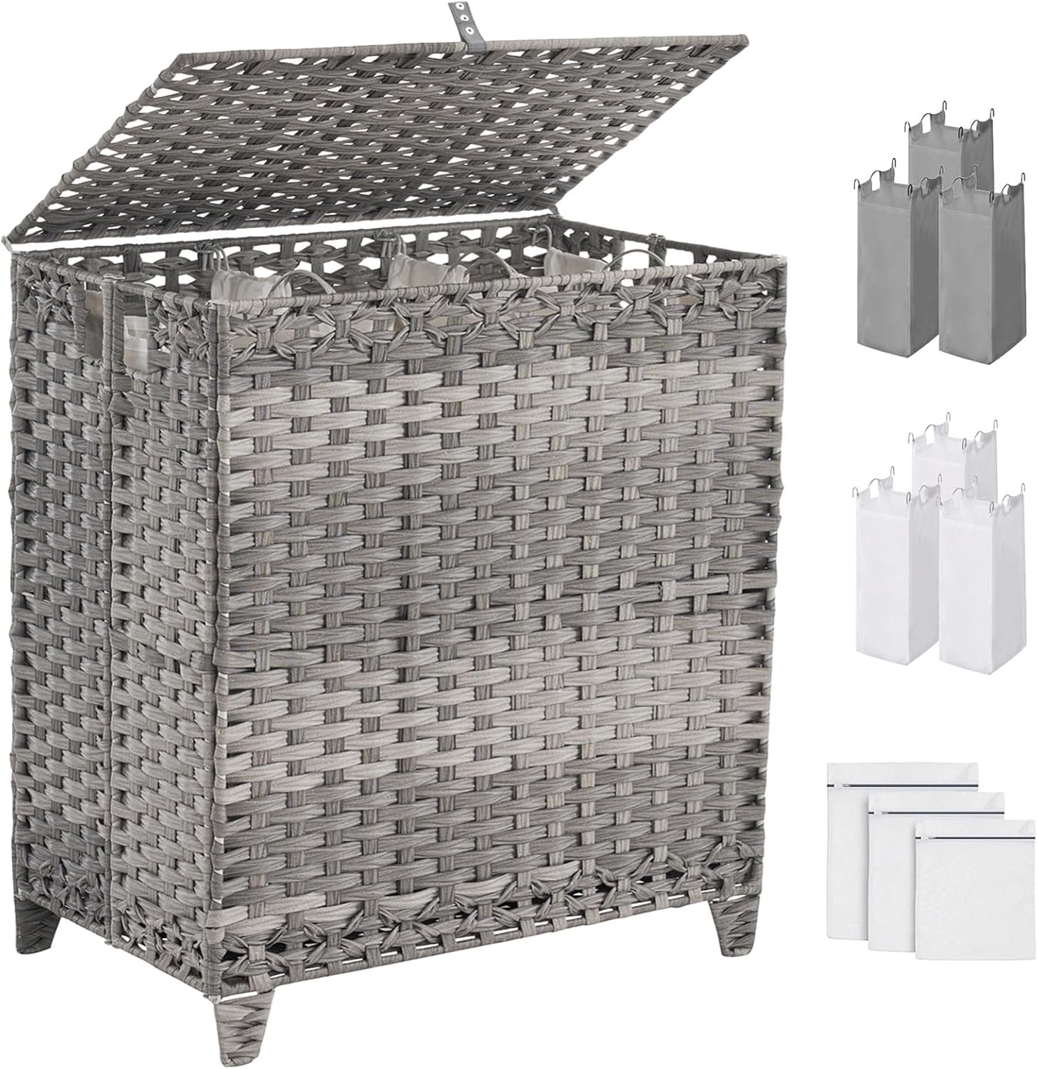 Laundry Hamper 190L 3-Section with Lid 🧺