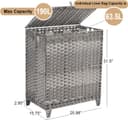 Thumbnail 3 de Laundry Hamper 190L 3-Section with Lid 🧺