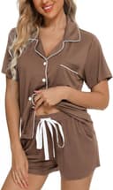 Thumbnail principal de Leikar Womens Button Down Pajama Set — Bride Sleepwear 👗
