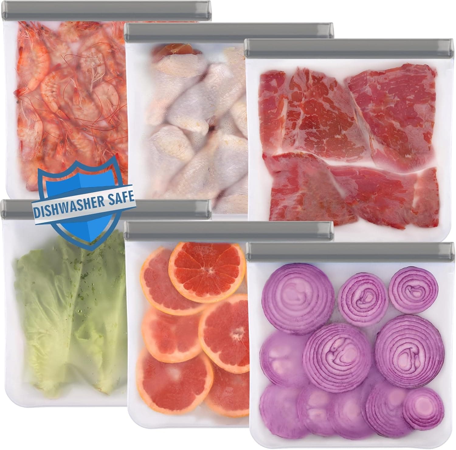 Lerine 1 Gallon Reusable Freezer Bags 6-Pack 🥫
