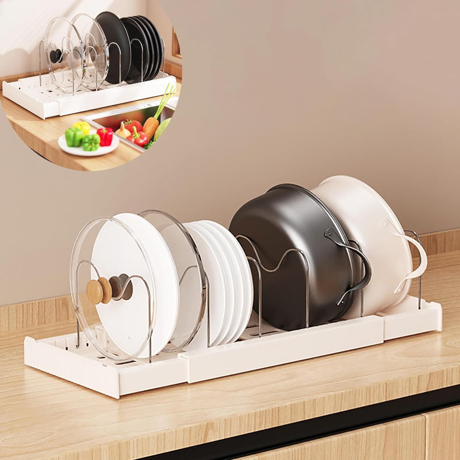 LICRUGU Pots and Pans Organizer 7 dividers 🍽️