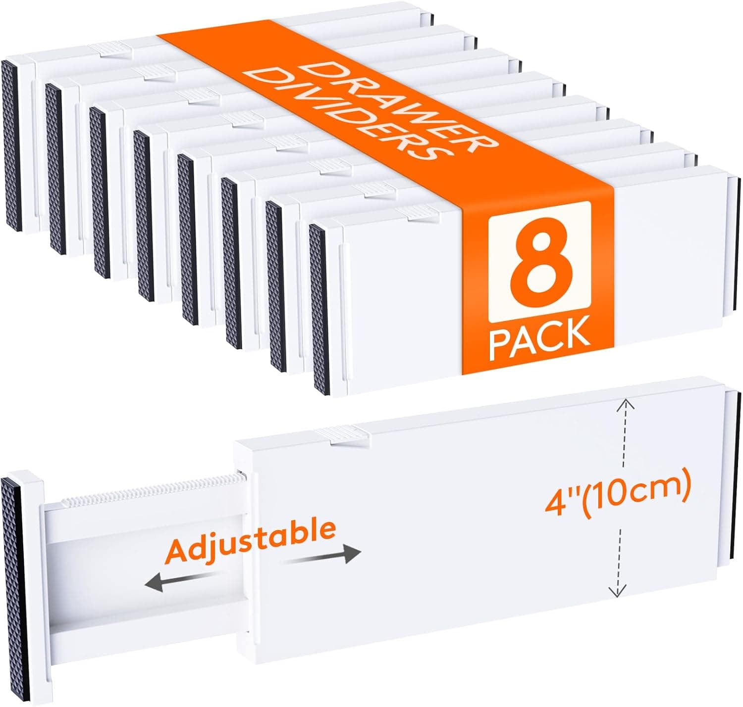 Lifewit 8-Pack Drawer Dividers, 4" High 📦