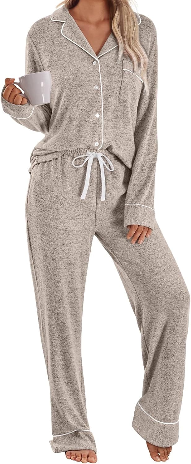 LILLUSORY Women's Long Sleeve Pajama Set — Drawstring Pants 🛌
