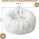 Thumbnail 1 de LinkRomat Petal Foam Pouf for Adults & Teens, Cozy Synthetic Faux Leather Beanbag Chair 🪑