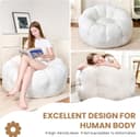 Thumbnail 2 de LinkRomat Petal Foam Pouf for Adults & Teens, Cozy Synthetic Faux Leather Beanbag Chair 🪑
