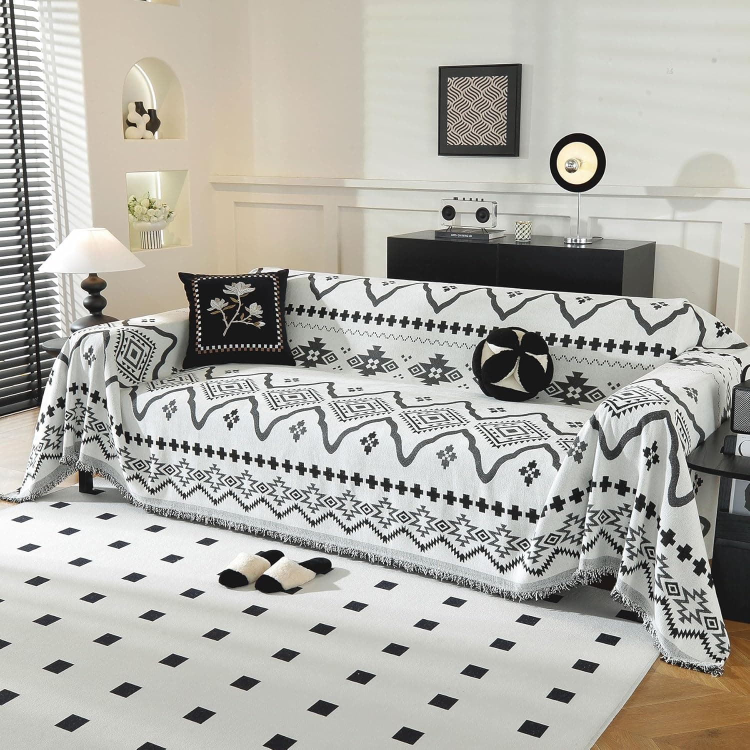 LUFEIJIASHI Boho Sofa Cover 71" for 3-Cushion Couch 🛋️