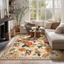 Thumbnail 1 de 5 x 7 Machine-Washable Floral Vintage Rug — Short Pile 🧶