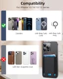 Thumbnail 4 de MagSafe Wallet for iPhone 17 16 15 14 13 12 – 7 Cards, Vegan Leather, Slim RFID 📱