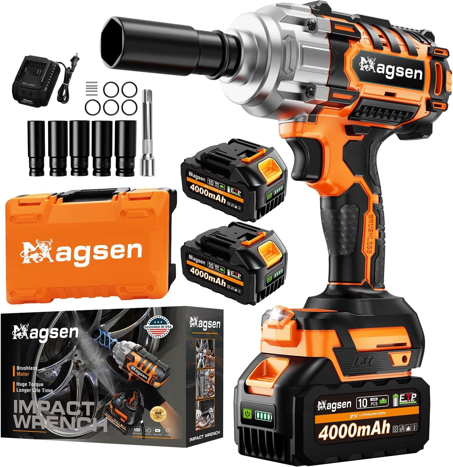 MAGSEN 1/2-inch Cordless Impact Wrench 900 ft-lbs 🔧