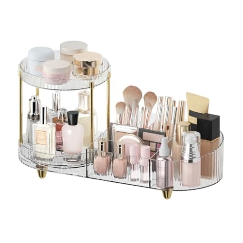 Makeup Organizer Countertop Rotating 5‑Compartment 🧴