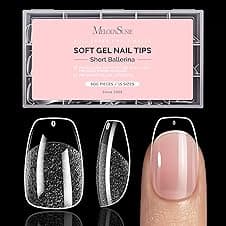 MelodySusie Short Ballerina X Nail Tips 600pcs 💅