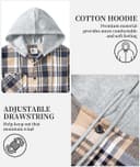 Thumbnail 2 de 5 Pack Men's Flannel Shirt Plaid Hoodie, Long Sleeve 👕
