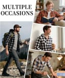 Thumbnail 5 de 5 Pack Men's Flannel Shirt Plaid Hoodie, Long Sleeve 👕