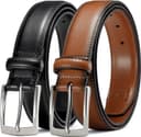 Thumbnail 6 de MILORDE Men's Leather Dress Belt 2-Pack for Work and Casual 👔